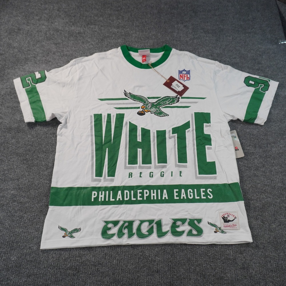 Mitchell & Ness Reggie White Philadelphia Eagles Mens 2XL White Ringer Tee Shirt